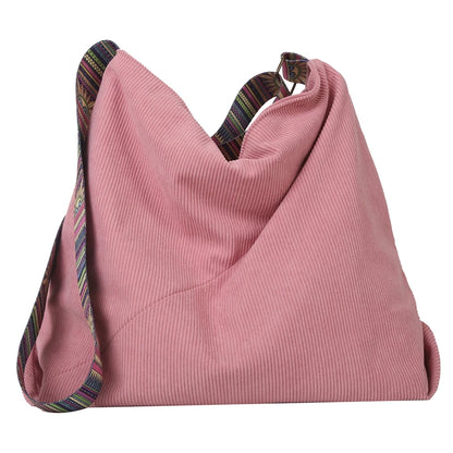 Women Luxury Corduroy Shoulder Bag Large Handbag Big Casual Tote Canvas Lining Solid Cloth Purse Zipper Crossbody Messenger Bags