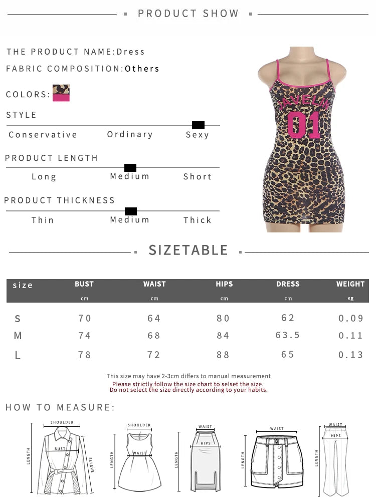 Weird Puss Hottie Trend Leopard Dress Women Sexy Digital Print Line Patchwork Low-Neck Sleeveless Fashion Party Club Bodycon