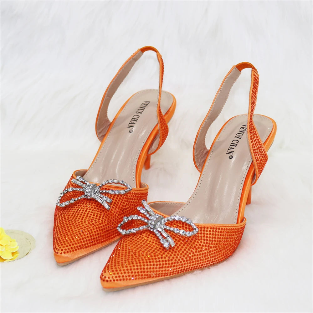 2024 Fashionable Party Shoes and Bags Nigerian Women’s Party Suit Medium Heel Pointed Toe Women’s Shoes and Same Color Bags