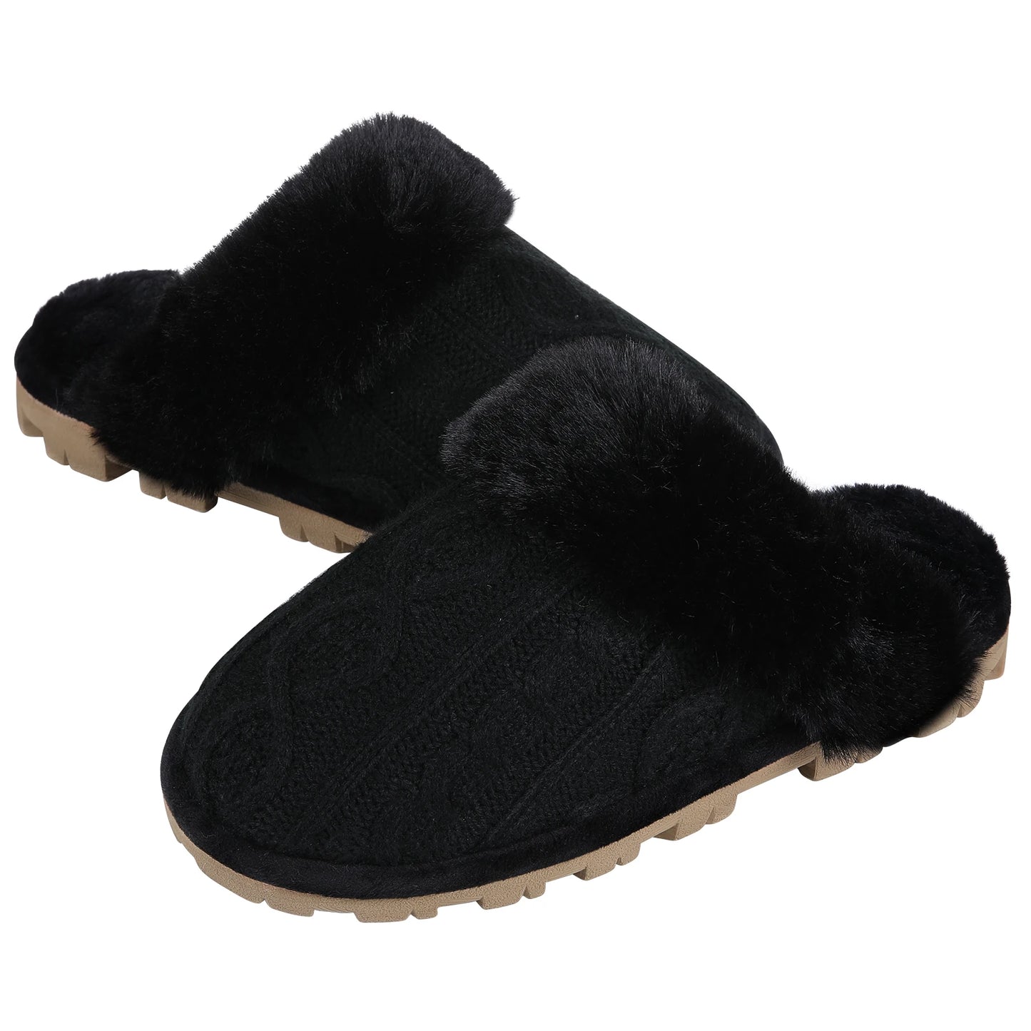 Comwarm Winter Warm Cotton Slippers For Women Men Flats Soft Non-slip Fluffy Shoes Design Slides Couple Indoor House Slippers
