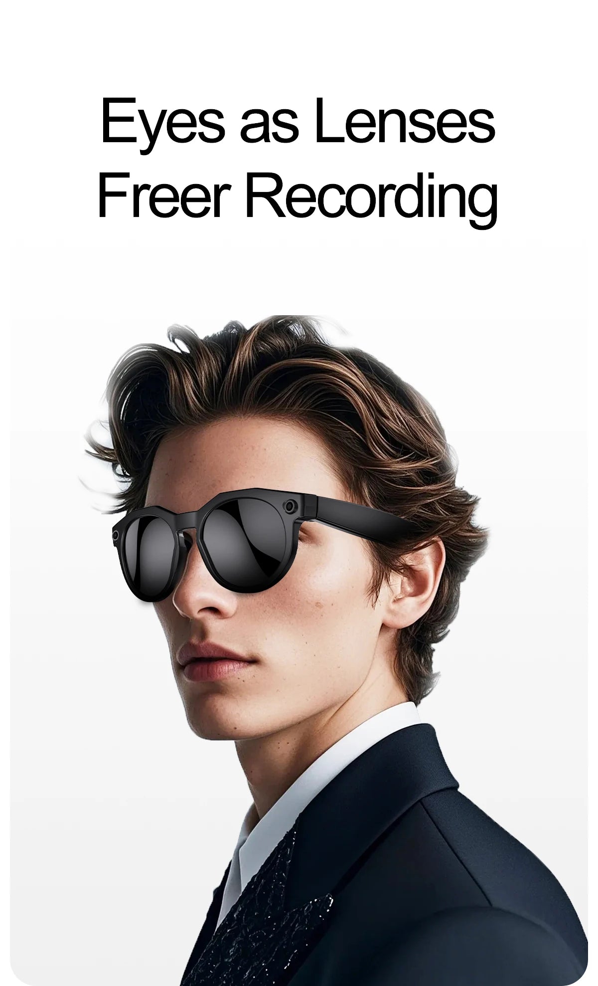 2026 New AI Smart Glasses 8MP Camera 1080P Video Shooting Real-time Translation SI BT Call Music Play Voice Recording Sunglasses