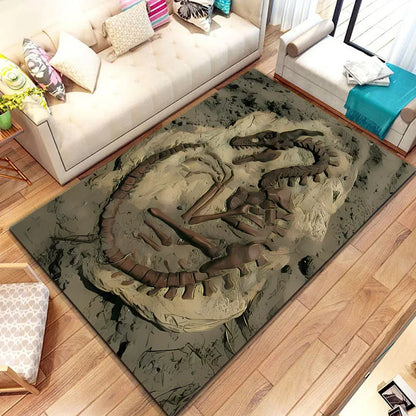3D Dinosaur Fossil Art Pattern Rug Carpet for Living Room Bathroom Mat Creative Doormat Carpet for Bedroom Home Decor  Коврик