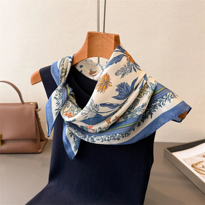 2025 New Paisley Print Silk Scarf for Women Square Hijab Soft Neck Tie Female Fashion Decoration Silk Headscarf 70*70cm Kerchief