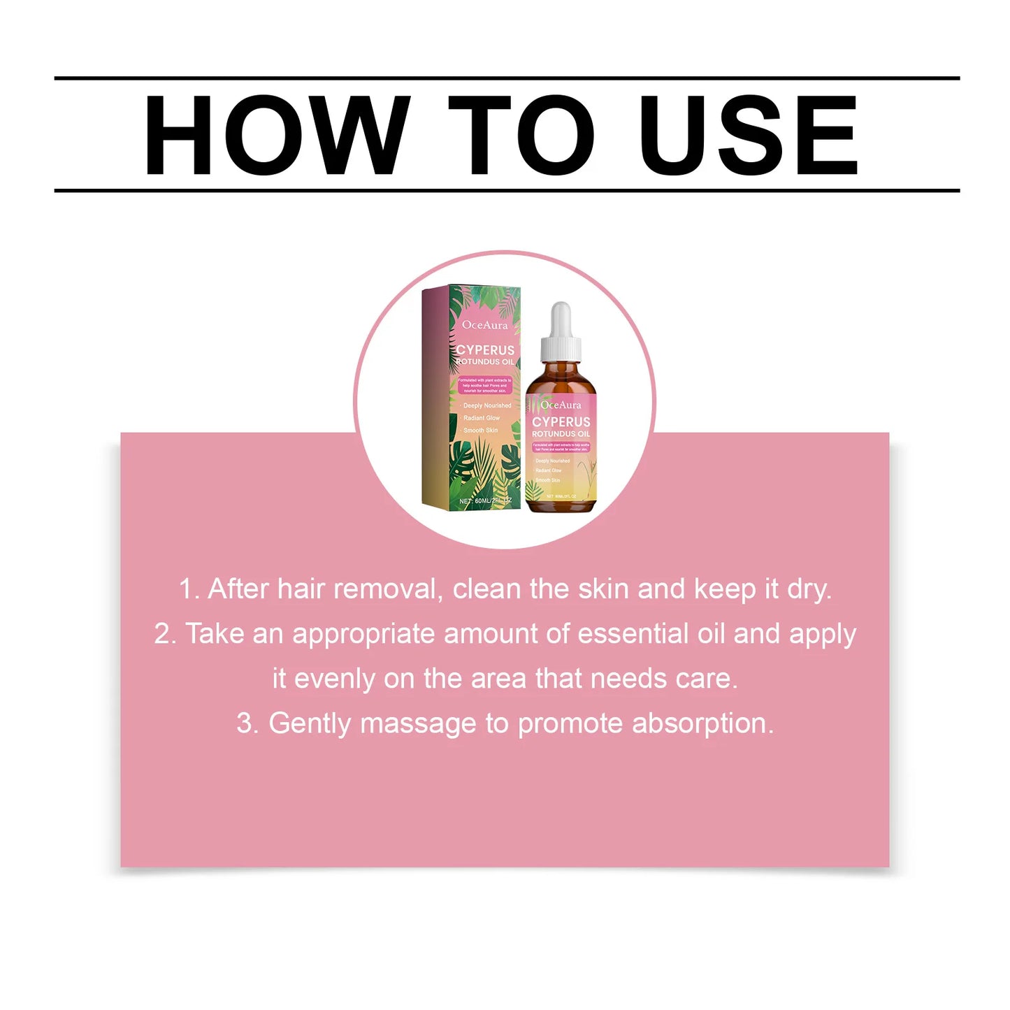OceAura Inhibit Hair Growth Oil Cyperus Rotundus Extract Prevent Hair Growth Products Moisturizing Skin Aftershave Care Body Oil