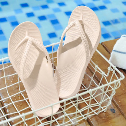 Asgard Summer Flip Flops Comfort Non-slip Flat Rubber Sandals With Stretchable Strap Unisex Cozy Casual  Beach Vacation Slippers