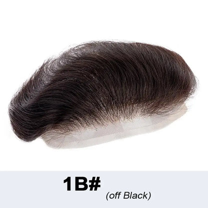 Full Lace V Style Shape Men's Front Hairline Natural Hairpiece Male Forehead Hairline Lace Pu Frontal Hair Patch For Men Blonde