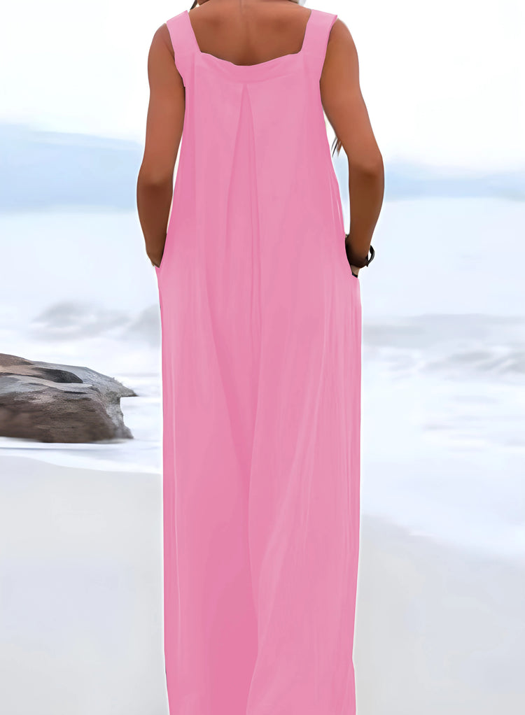 2026 Summer New Loose Wide-Leg Women's Overalls Suspender Casual Simple Jumpsuit