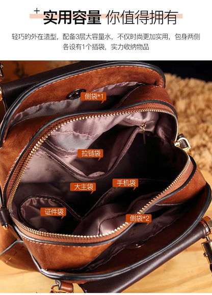 Vintage Women's Bag Luxury Designer Boston Style Women Shoulder Bag High Quality Fashion Crossbody Bags Female Handbags