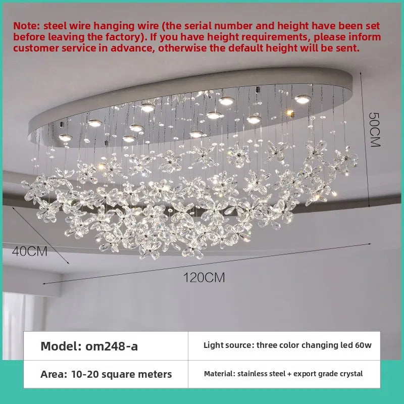 French Crystal Dining ChandelierFo Home Use Restaurant Lamp Luxurious And Modern Café Bar Counter Dining Table And Ceiling Light