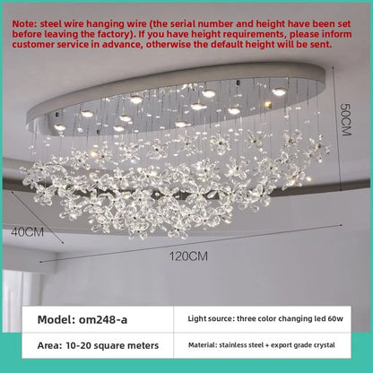 French Crystal Dining ChandelierFo Home Use Restaurant Lamp Luxurious And Modern Café Bar Counter Dining Table And Ceiling Light
