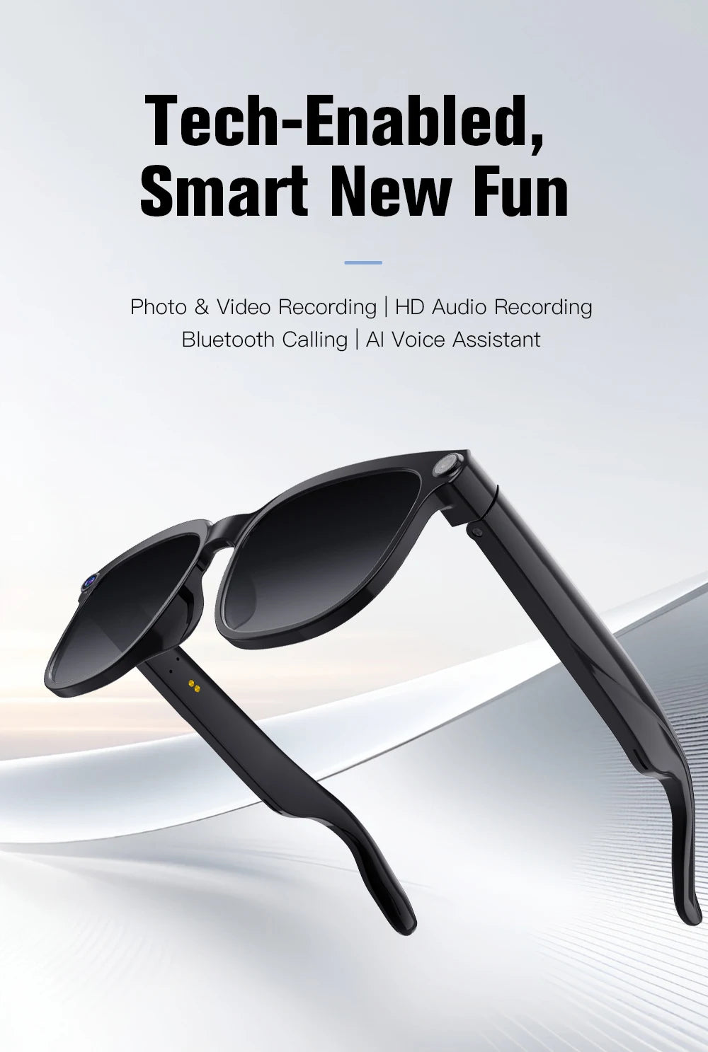 PEJE AI Smart Glasses with Camera, 1080P HD Video Recording Glasses, AI Assistant (ChatGPT/Doubao), Real-Time Translation