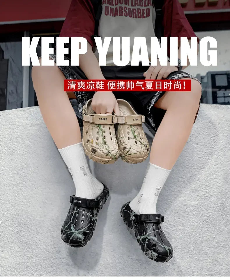 Summer Men Slippers Camouflage Platform Outdoor Clogs Shoe Women Beach Sandals Male Soft EVA Indoor Home Slides Big Size 46 47