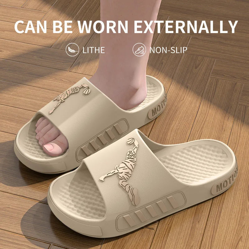 Men's Summer Thong Slippers Thick Bottom Anti-Slip Deodorant EVA Wear-Resistant Breathable Slip-On Sandals