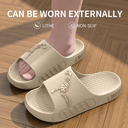 Men's Summer Thong Slippers Thick Bottom Anti-Slip Deodorant EVA Wear-Resistant Breathable Slip-On Sandals