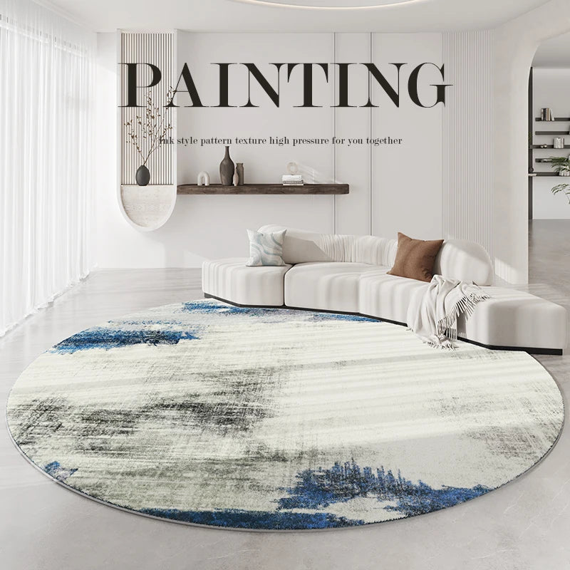 Splash ink living room decoration Round carpet large area lounge anti-slip mat luxury Nordic rugs for bedroom washable study rug