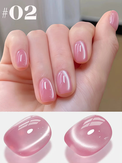 1-24pcs WS Romantic Purple Cat Eye Gel Nail Polish New Style Super Flash Versatile Whitening Purple Glass Bead Cat Nail Salon