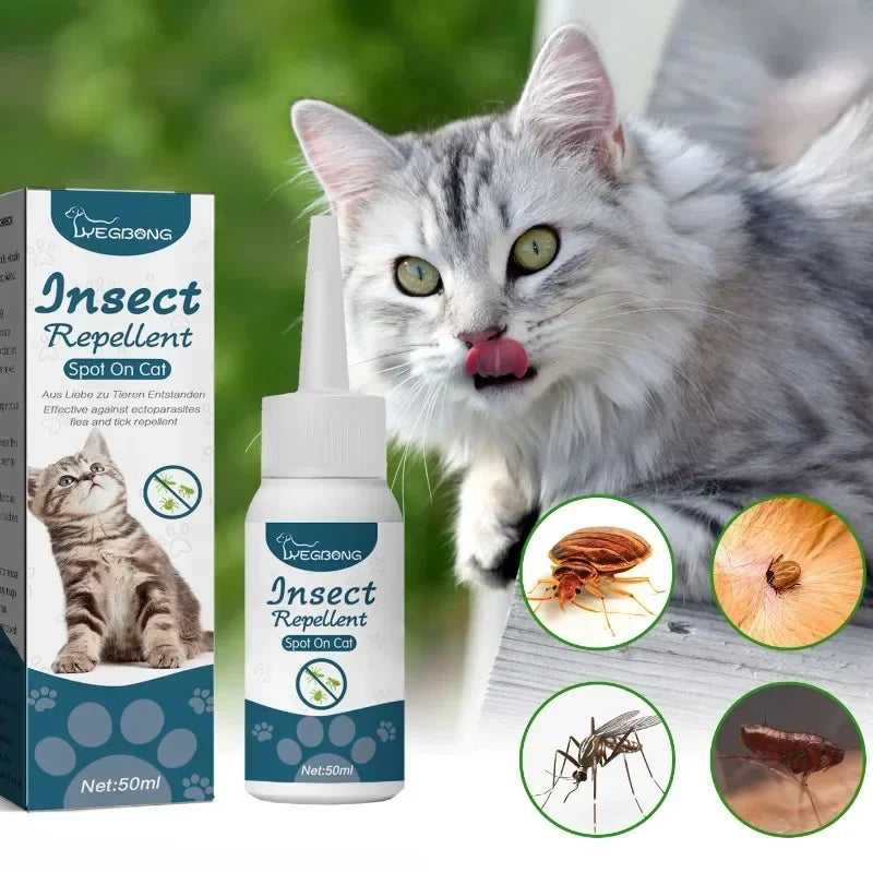 50ml Pet  Flea Tick Agent for Cats, Dogs, and Dogs. Extracorporeal Deworming  Cleaning Agent for Lice, Ticks, and Ticks