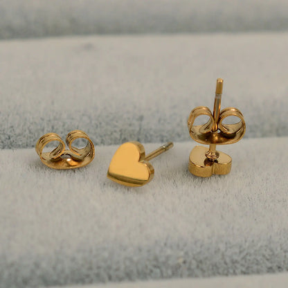 Minimalist Stainless Steel Earings Mini Heart Star Geometric Stud Earrings For Women Cute Cat Dog Flower Leaf Earrings Jewelry