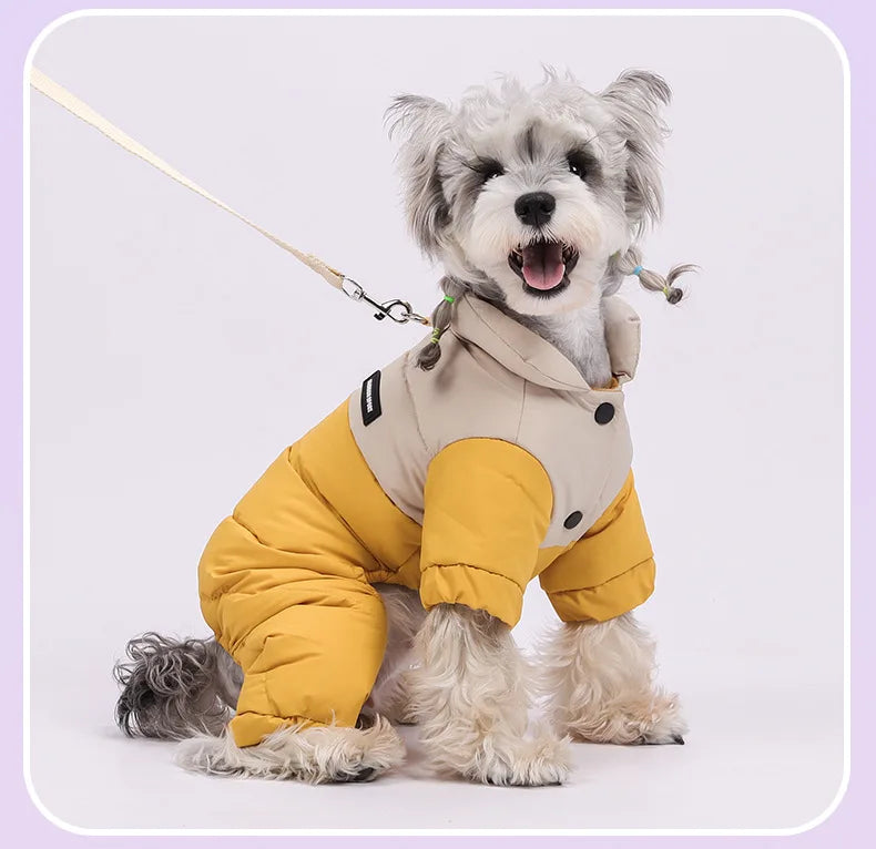 Winter Warmth Cotton Clothing for Pet Thickened Jumpsuit Coat Graphene Windproof Waterproof Pullable Dog Clothes