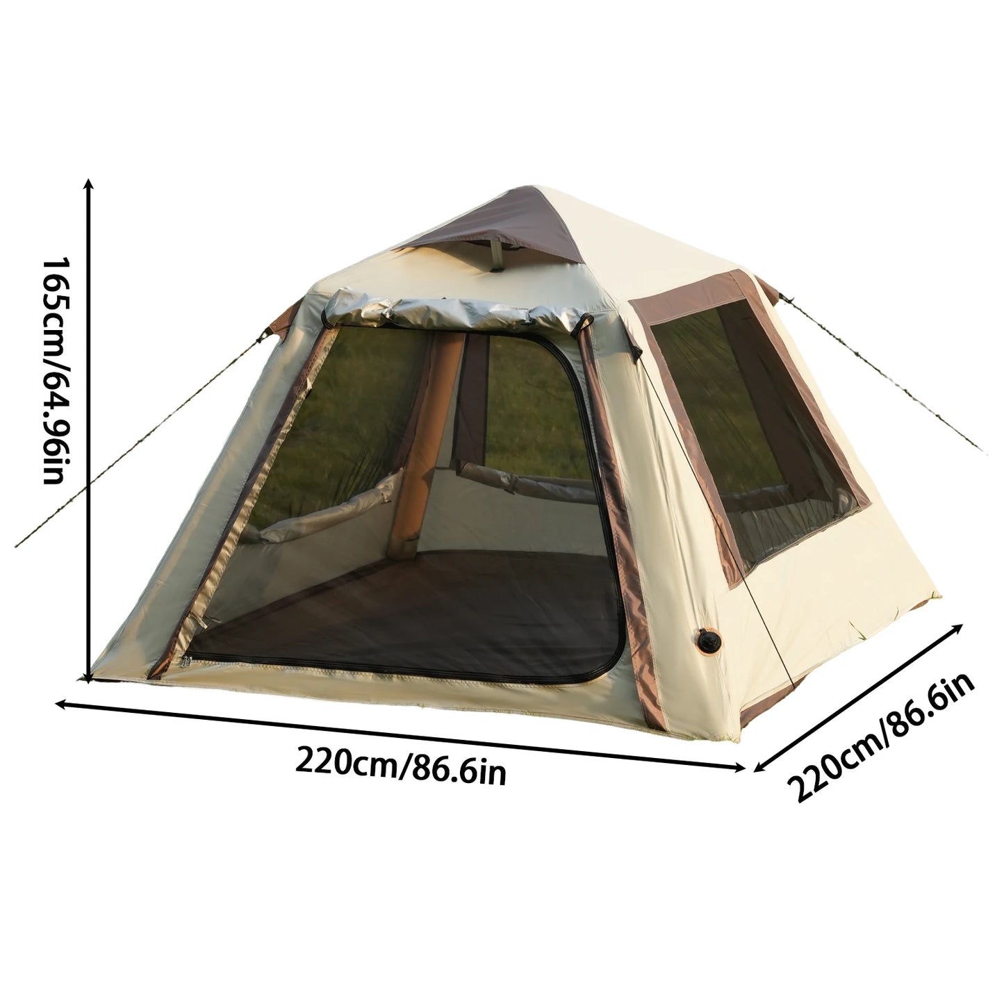 PAKICETUS Luxury Inflatable Camping Tent with Roof Window Easy Setup Portable Tent with Carry Bag for 4-12 People Outdoor Glamping Family Weekend Gatherings