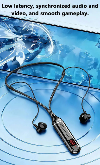 Neck-mounted Bluetooth Headphones Bluetooth 5.4 Low-latency For Gaming And Music Dual-mode Card Slot TF Card Headphones NEW