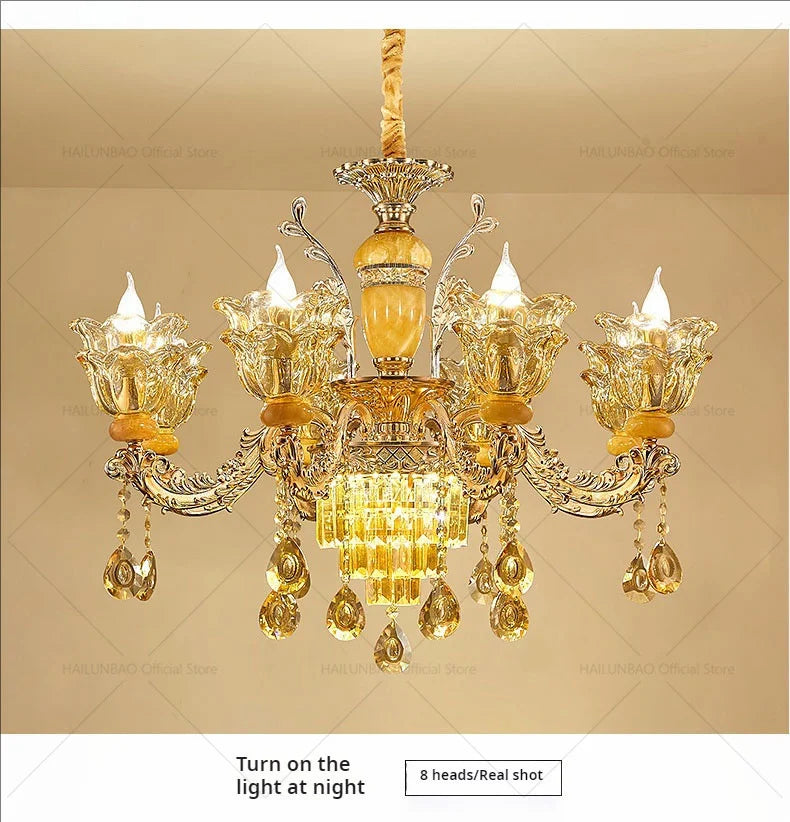 Postmodern Chandelier Living Room Lights European Dining Room Bedroom Home Master Luxury Atmospheric Lamps Villa Crystal Lamps