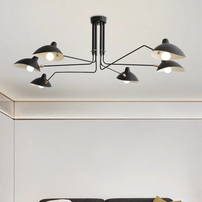 Industry Ceiling Lamp Nordic Black Spider Light Led Iron Black Ceiling Light for Home Decor Living Room Led Chandeliers Lights