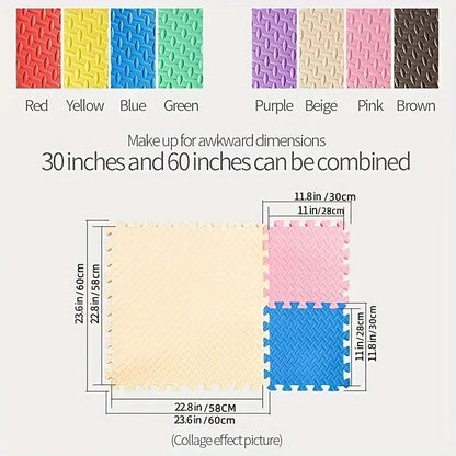 30x30cm EVA Puzzle Mat – Thick Baby Play Mat for Kids, Non-Slip & Waterproof Crawling Floor Tiles, Interlocking Foam Rug