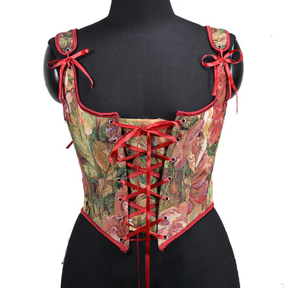 Lolita Tanks Corset Sexy Slimming Bandage Shapewear Women Evening Party Elegant Retro Bustier Top Streetwear Woman Clothes