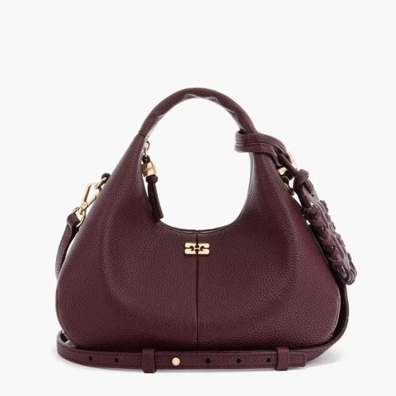 Designer Luxury Hobo Bag Women Faux Grained Leather Mirror Hangtag High Quality Handbag 2026 Trend Twisted Knot Crossbody Bag