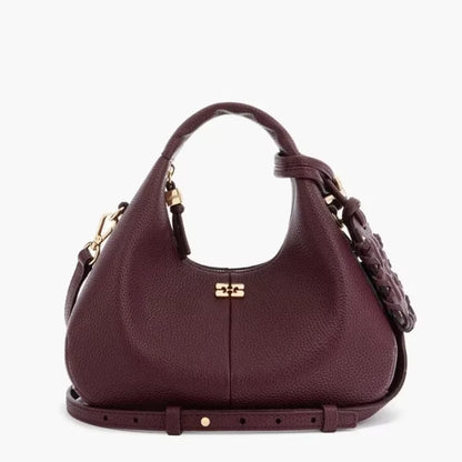 Designer Luxury Hobo Bag Women Faux Grained Leather Mirror Hangtag High Quality Handbag 2026 Trend Twisted Knot Crossbody Bag