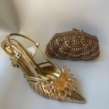 Insightlink Latest Shoes Women Luxury Rhinestone Crystal Pumps 2024 New Fashion Slippers Sandals Party Low Heels Elegant Italian