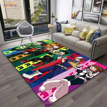 My Hero Cartoon Anime Carpet for Living Room Bedroom Table Cinema Rug Kitchen Door Kids Un-slip Floor Mat Alfombra Birthday gift