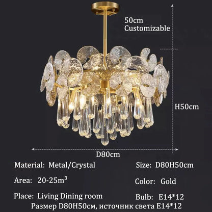 Living Room Luxury Crystal Chandelier Home Decor Items Lustre Modern Ceiling Chandeliers Lights Led Ceiling Light Chandelier