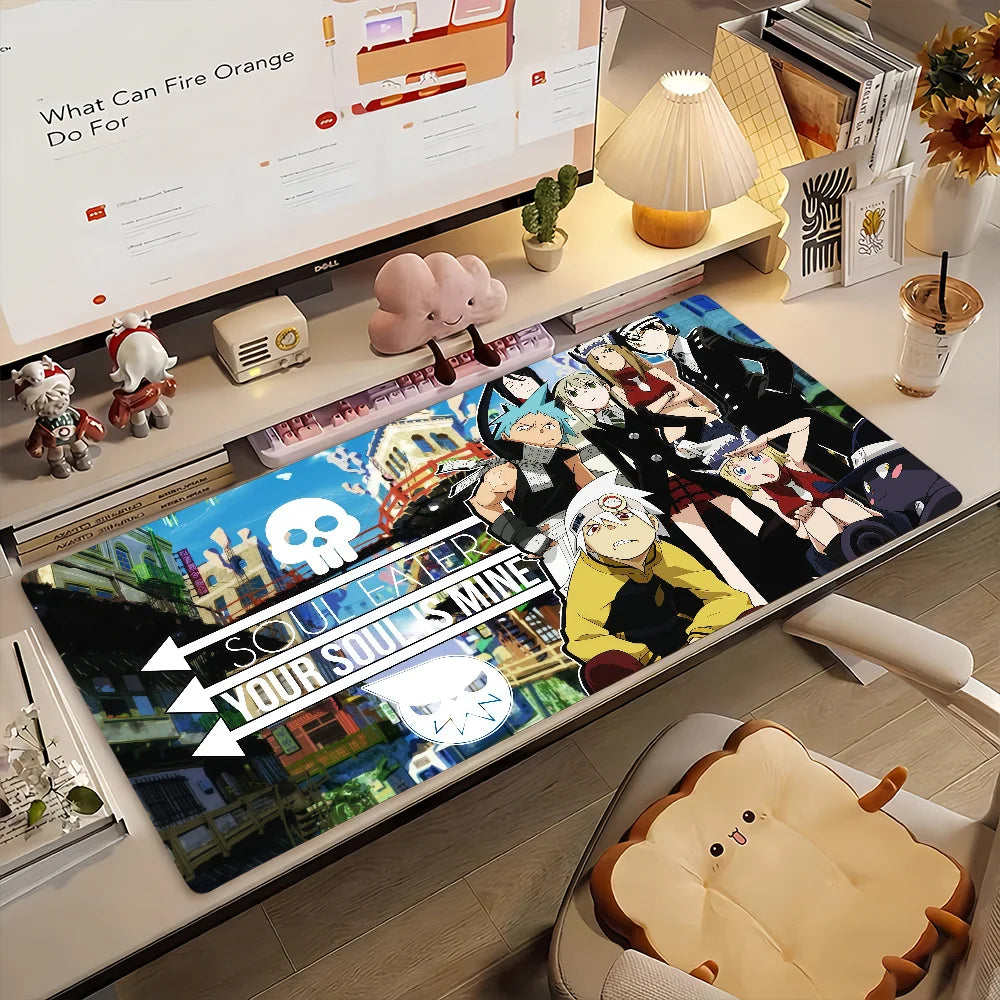 Anime S-Soul E-Eater Mouse Pad Anti Slip Rubber Edge Locked Thickened Laptop Gaming Desk Mat