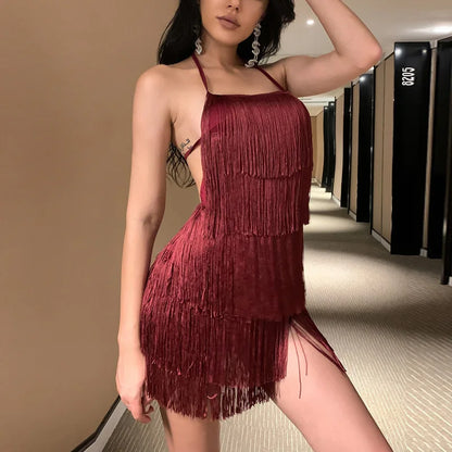 Sexy Backless Solid Bodys Tassel Bodysuit Shorts Jumpsuit Women 2025 Summer Party Festival Rave Outfit Bodycon Rompers Playsuits
