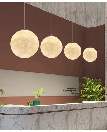Nordic Moon Led Pendant Lights for Living Room Dining Bedroom Home Decorations Chandelier Cafe Restaurant Hanging Lamp Luminaire