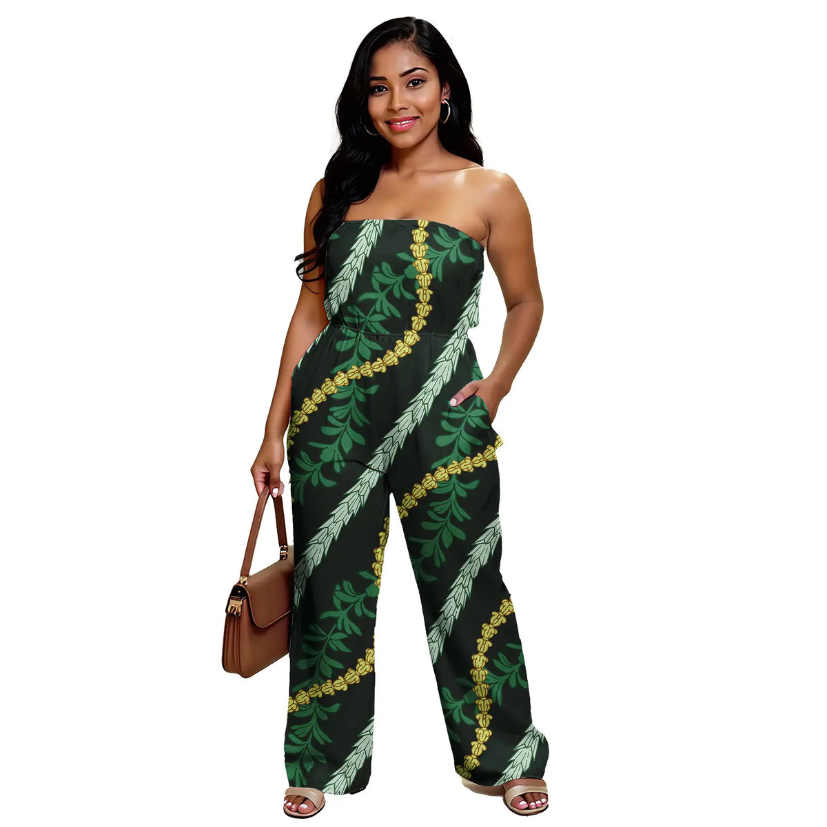 Women Slim Island Jumpsuit Sexy Clothing Polynesian All Over Custom Personalised Tribal Print Elegant Prom Rompers