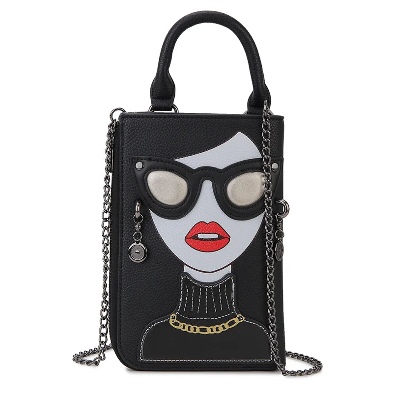 Sexy Lady Face Purses and Handbags for Women Fashion Designer Chain Shoulder Bag Party Clutch Funky Female Crossbody Bags 2022