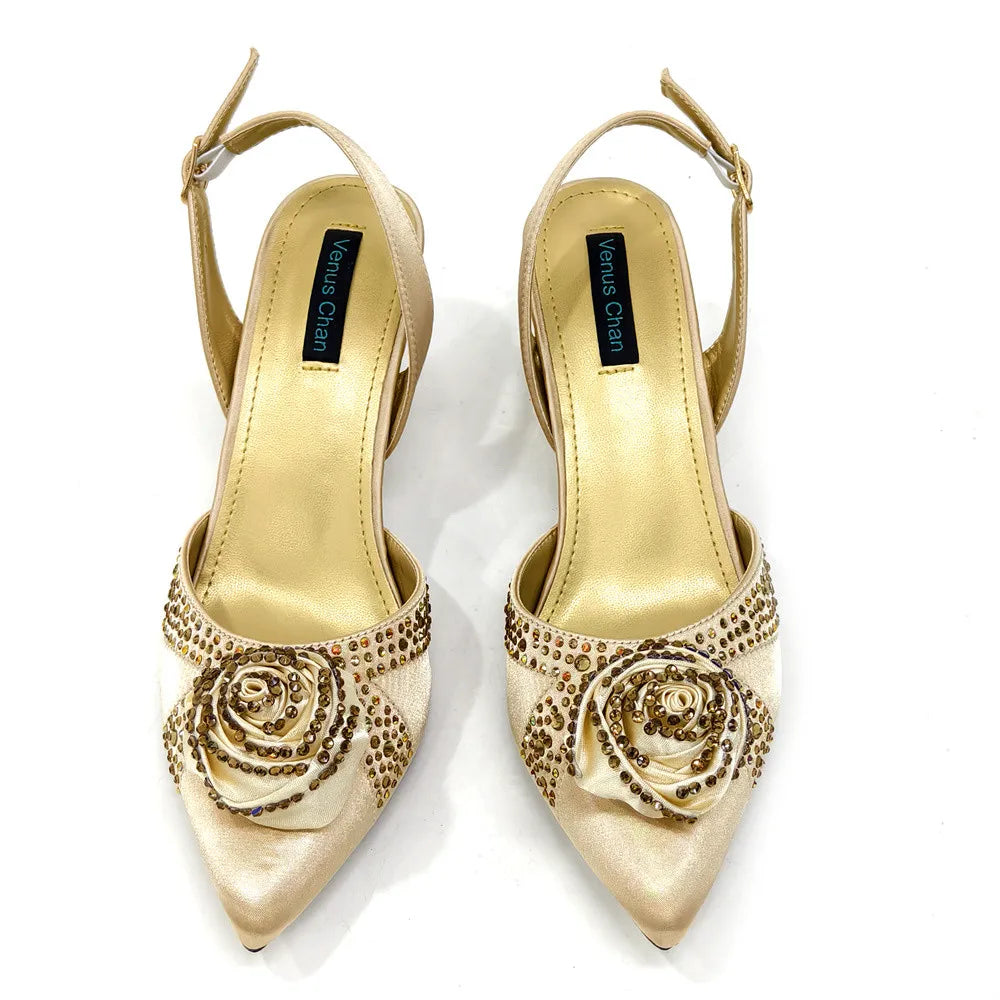 Doershow Beautiful High Quality African Style Ladies Shoes And Bags Set Latest Silver Italian Shoes And Bag Set For Party