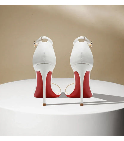 Sandals, Women's Summer New High Heels, Women's Slim Heels, Sexy and Fashionable, Golden Open Toe Straight Strap Sandals