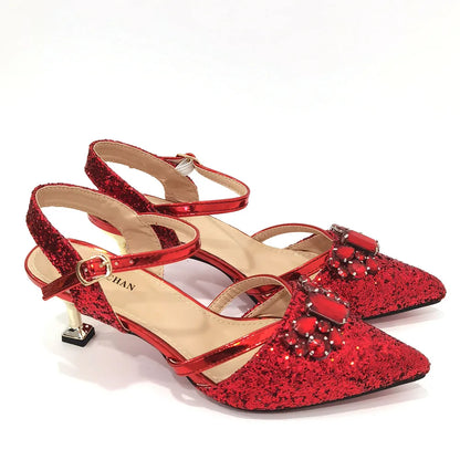 Venus Chan 2022 Nigerian Fashionable Silver Color Peep Toe Shoes Matching Bag Set For Royal Ladies Wedding Party Sandal