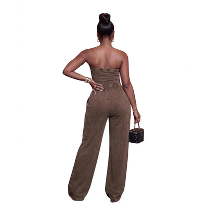 Jumpsuits Women One Piece Sleeveless Strapless Overalls Long Pants Elastic Waist Rompers Y2k Streetwear Jumpsuit Work 2026