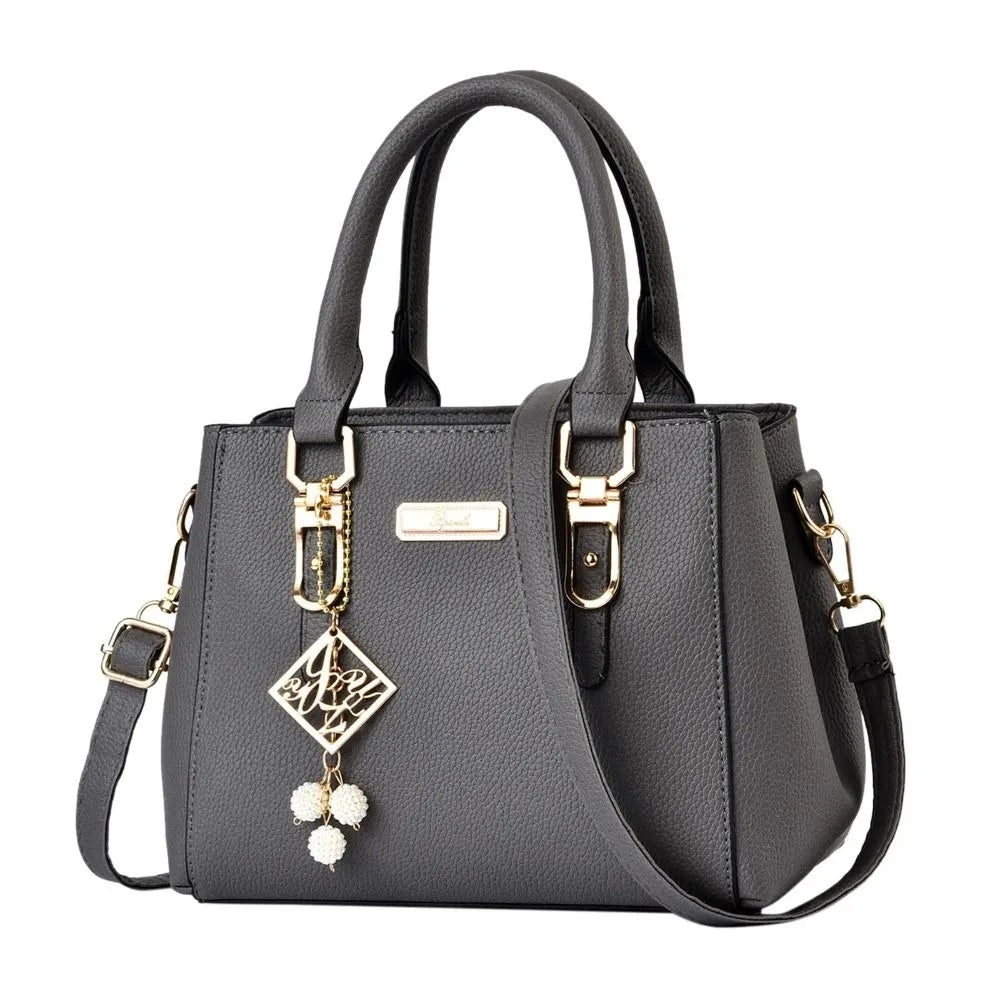 Trendy Leather Handbags Women Girls Shoulder Bag Large Capacity Open Pocket Messenger Bag High Quality Shopping Bag