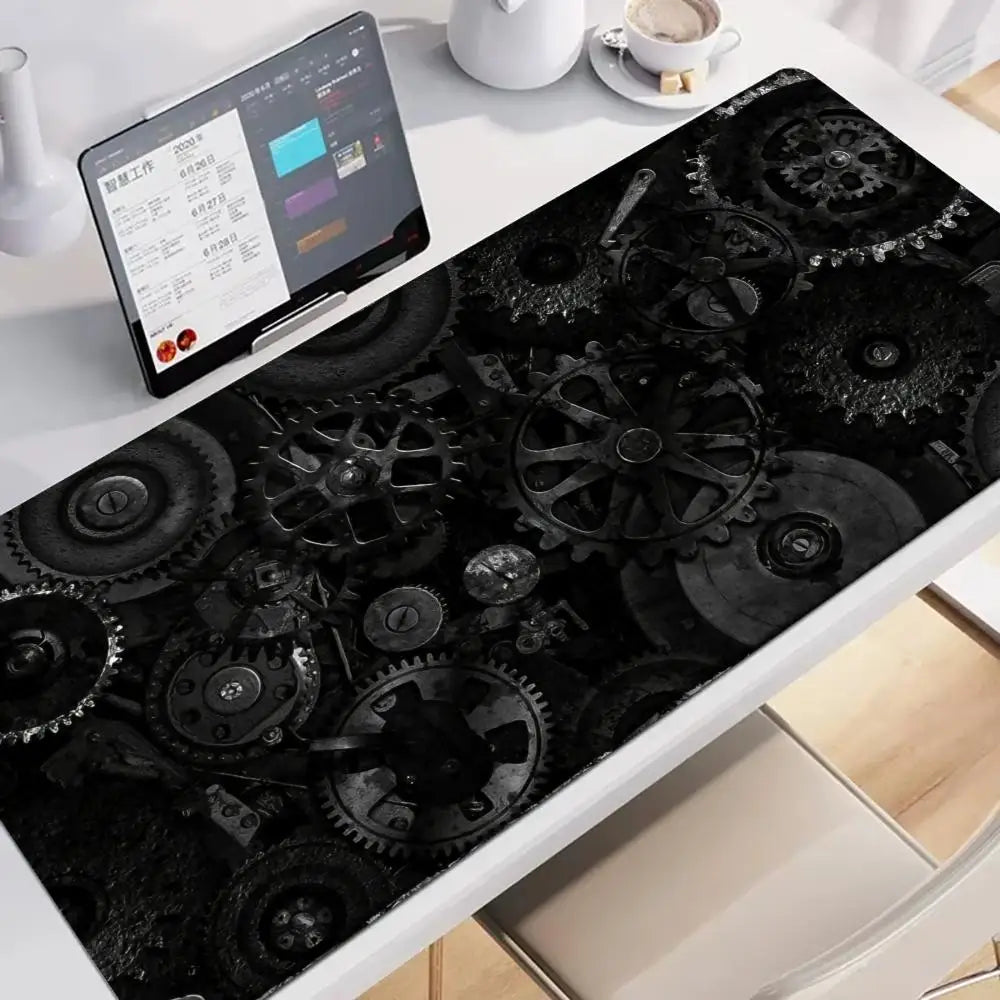Large XXL Gaming Mouse Pad Desk Mat Keyboard Pad Black Circuit Board CPU Tech Cyberpunk Print Non Slip Rubber Base Stitched Edge