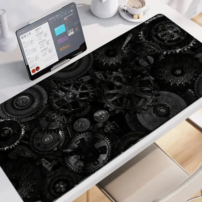 Large XXL Gaming Mouse Pad Desk Mat Keyboard Pad Black Circuit Board CPU Tech Cyberpunk Print Non Slip Rubber Base Stitched Edge