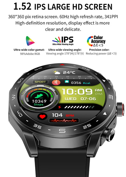 LIGE With Earbuds Bluetooth Headset Smartwatch Women Speaker Tracker Music Sport Watch Men Waterproof Smart Watch AMOLED Screen