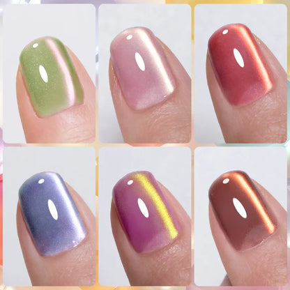 7.5ML Summer Fruit Series Cat Magnetic Gel Nail Polish Green Purple Pink Cat Eye Gel Soak Off UV Nail Art Varnish For Manicure