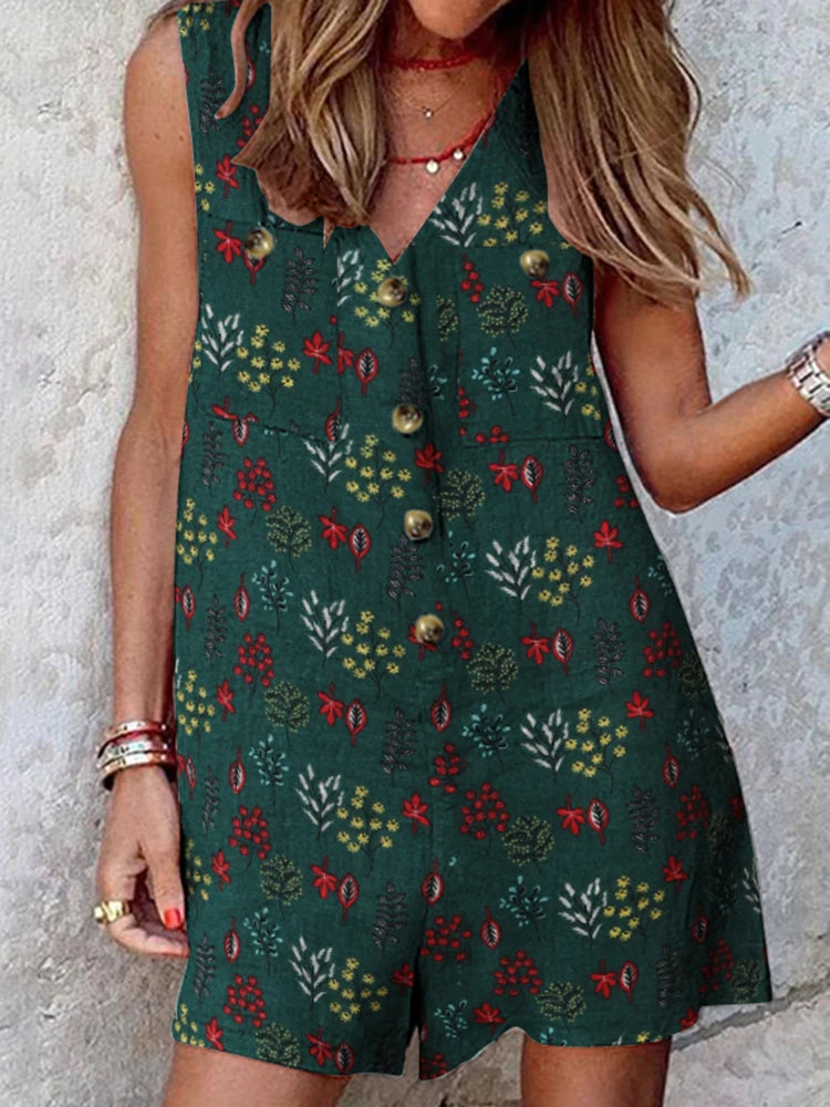 Stylish Women V Neck Sleeveless Rompers 2023 ZANZEA Summer Jumpsuits Short Playsuits Casual Solid Loose Beach Overalls Oversized