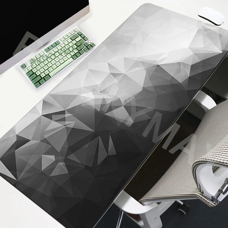 Large Mouse Mat Black And White Mousepad Gaming Mousepads 39.3x19.6in Rubber Keyboard Mats Abstract Desk Pad Office Mouse Pads